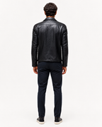 Raven Black Leather Biker Jacket