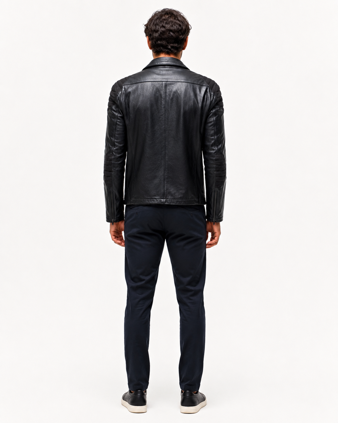 Raven Black Leather Biker Jacket