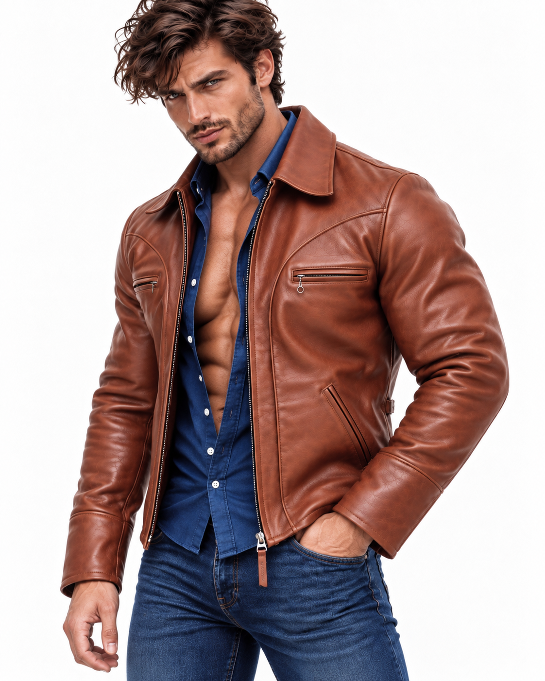 Royce Chestnut Brown Leather Jacket