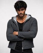 Elano Charcoal Gray Suede Leather Jacket