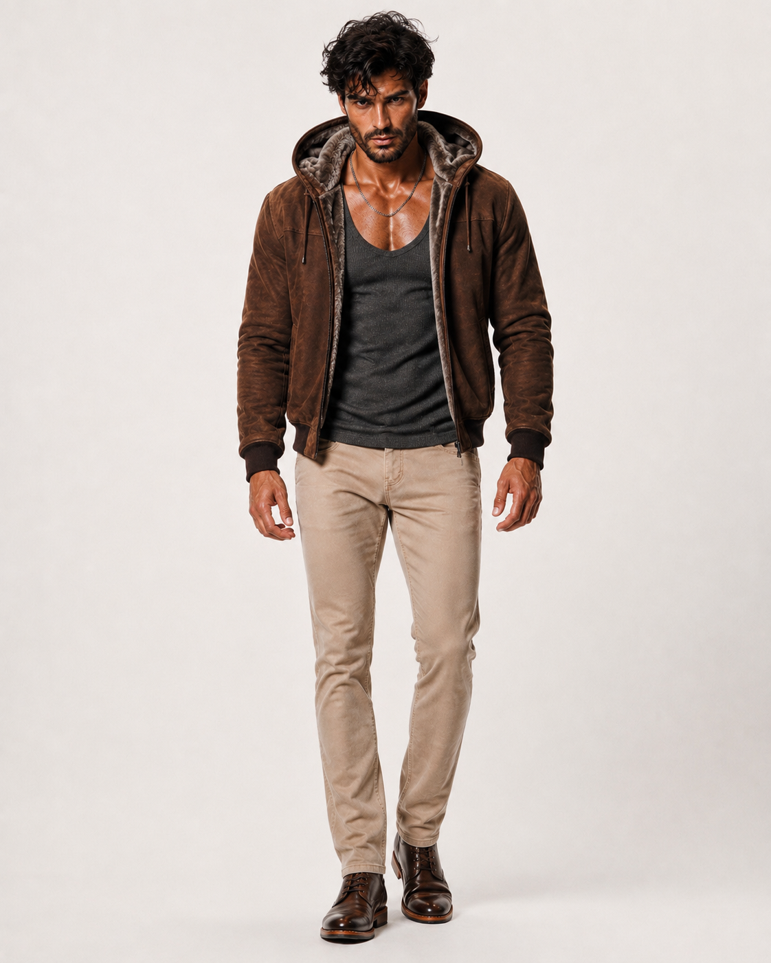 Alpine Nomad Brown Suede Leather Jacket