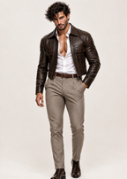 Ironwood Realm Distressed Brown Leather Jacket