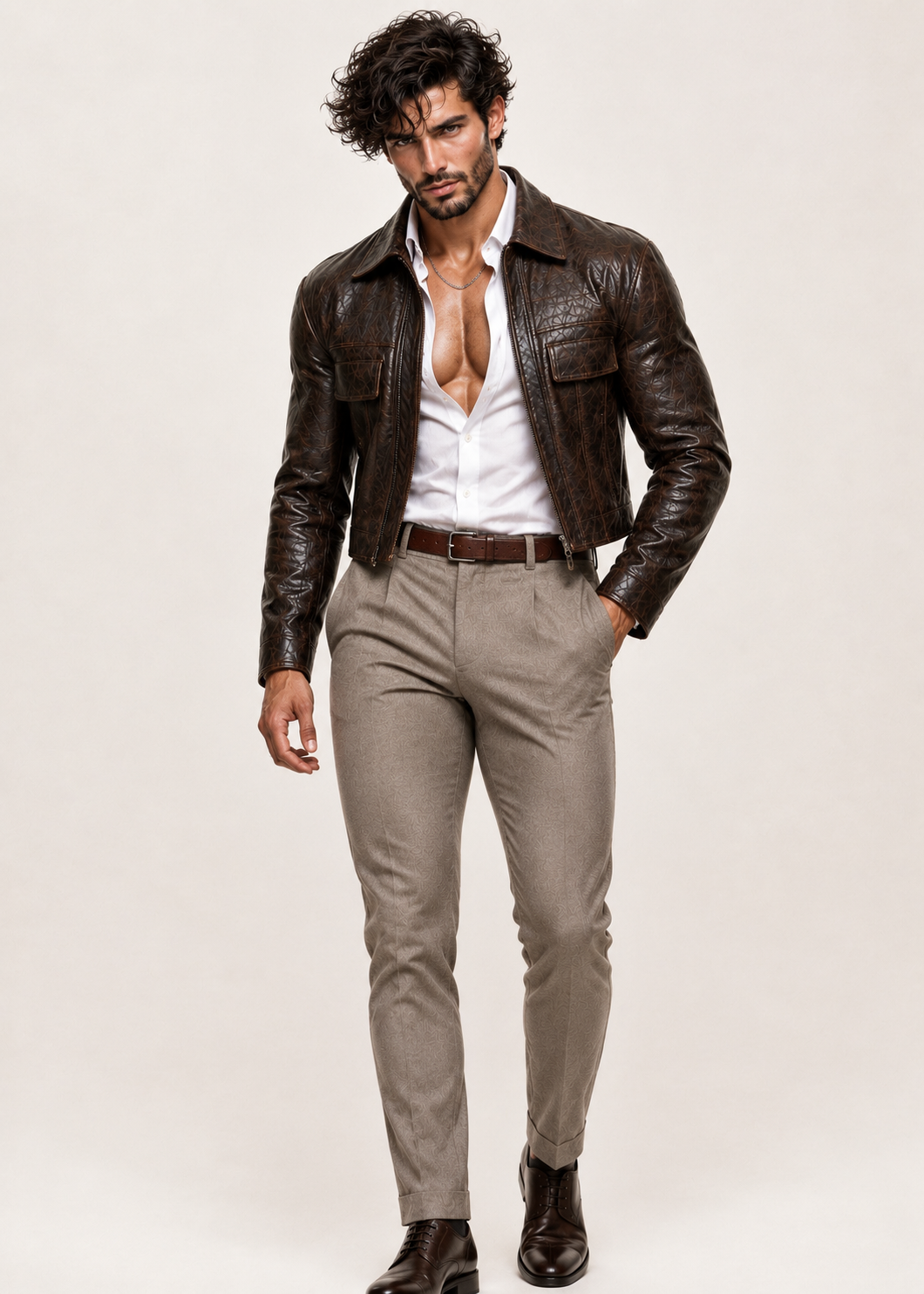 Ironwood Realm Distressed Brown Leather Jacket