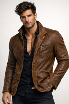 Roma Heritage Brown Leather Jacket