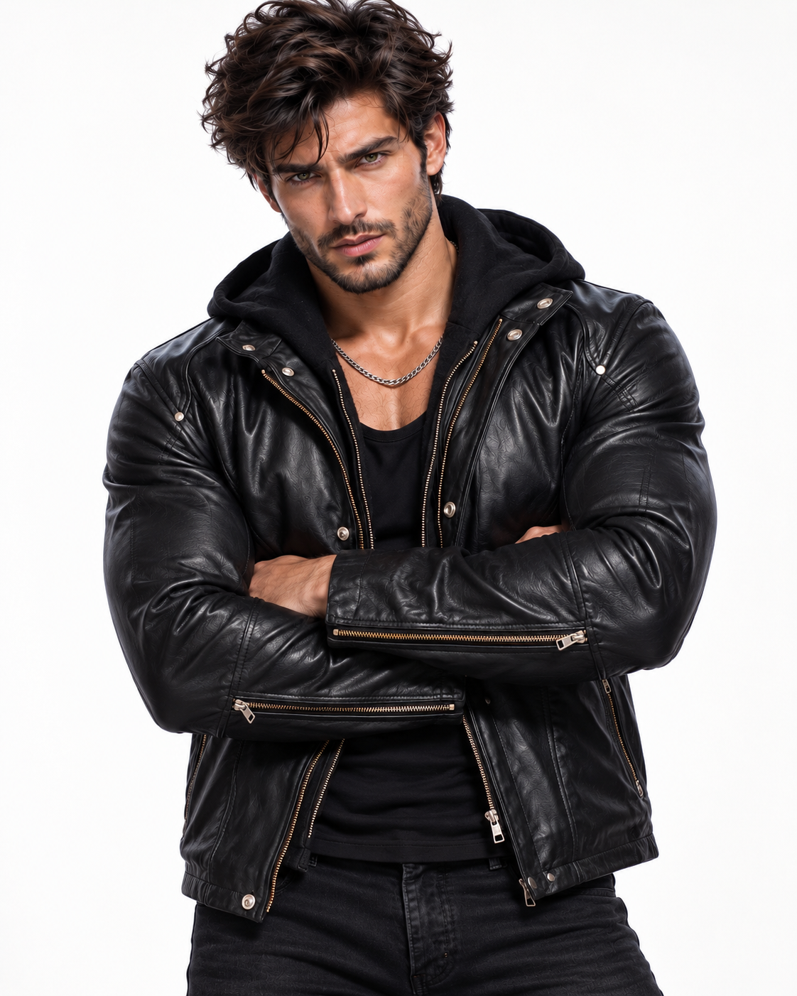 Midnight Rider Black Leather Moto Jacket