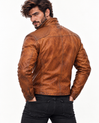 Dravenor by Daaran Cognac Burnished Leather Jacket