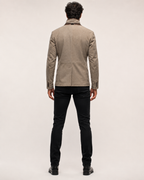 Sandsworn Beige Suede Blazer Leather Jacket