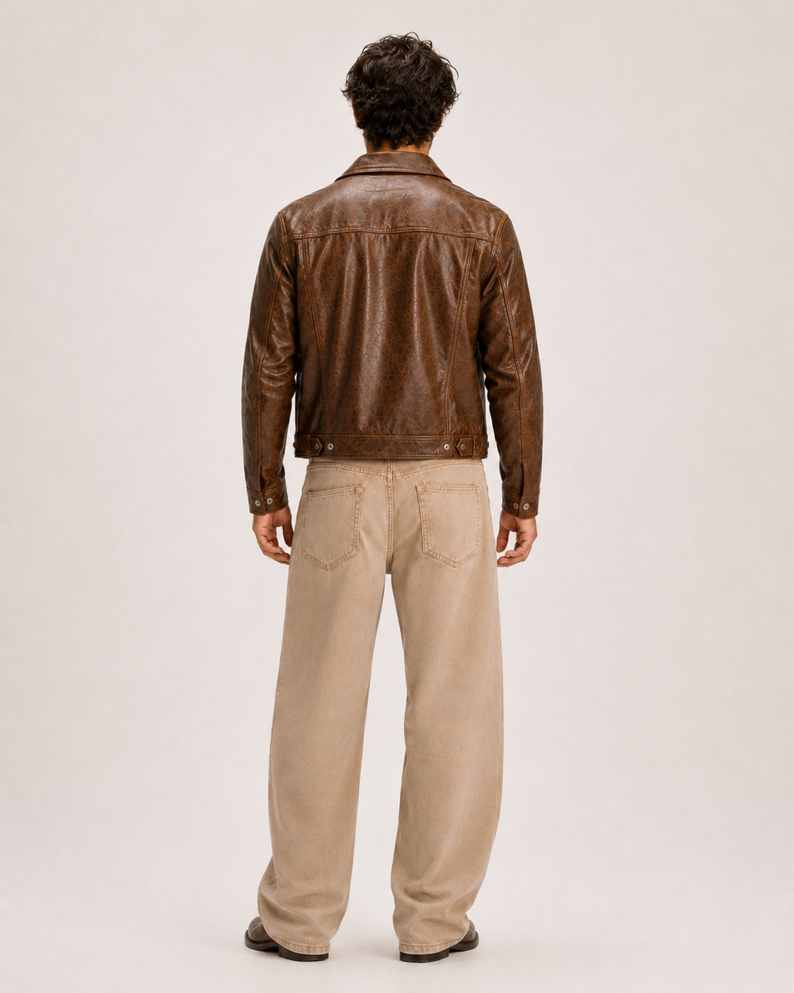 Tobacco Storm Brown Leather Trucker Jacket