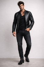 Shadowline Black Leather Moto Jacket