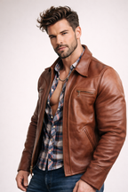 Royce Chestnut Brown Leather Jacket