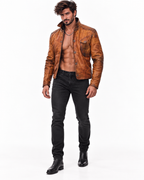 Dravenor by Daaran Cognac Burnished Leather Jacket