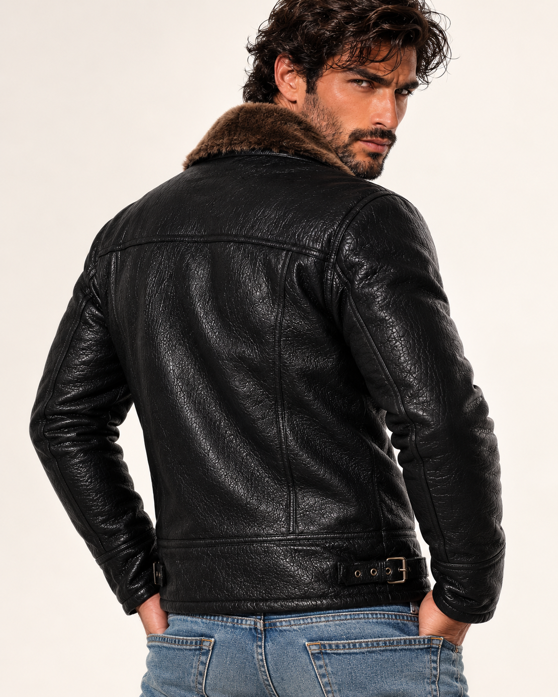 Dark Brown Shearling Aviator Jacket – Ravenline