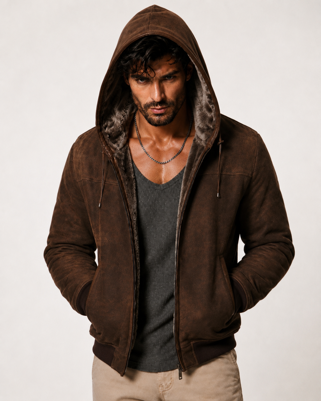 Alpine Nomad Brown Suede Leather Jacket