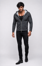 Elano Charcoal Gray Suede Leather Jacket