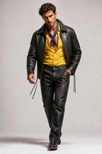 Velkar Distressed Black Sheepskin Leather Jacket