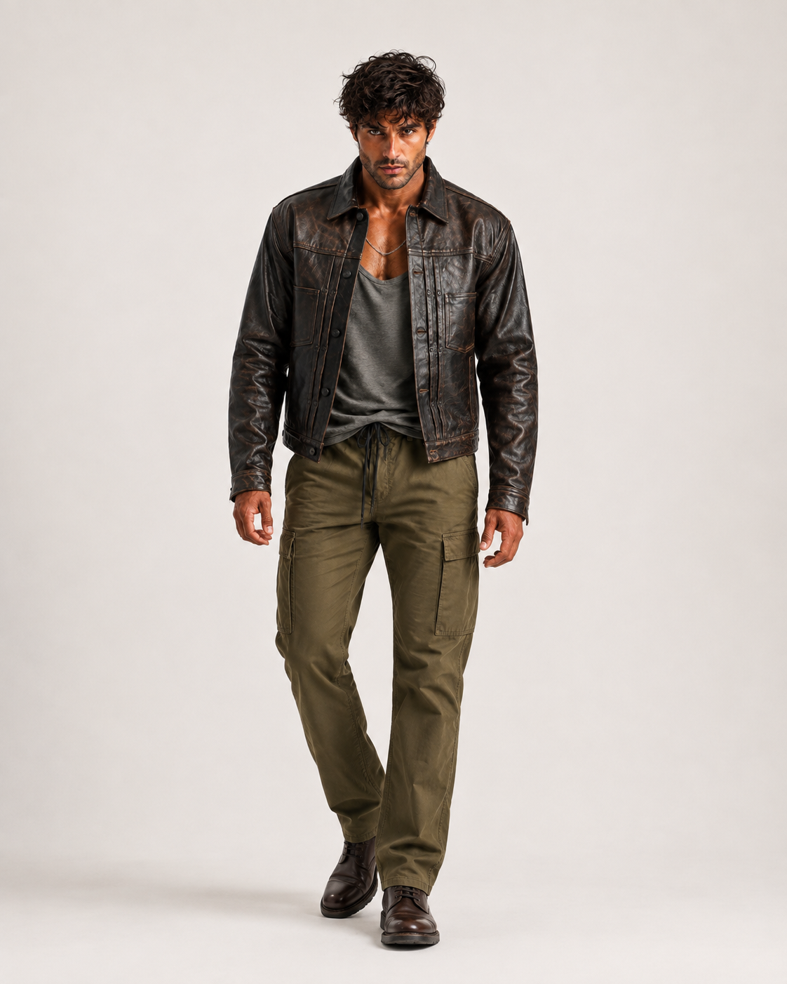 Ashmoor Brown Leather Trucker Jacket