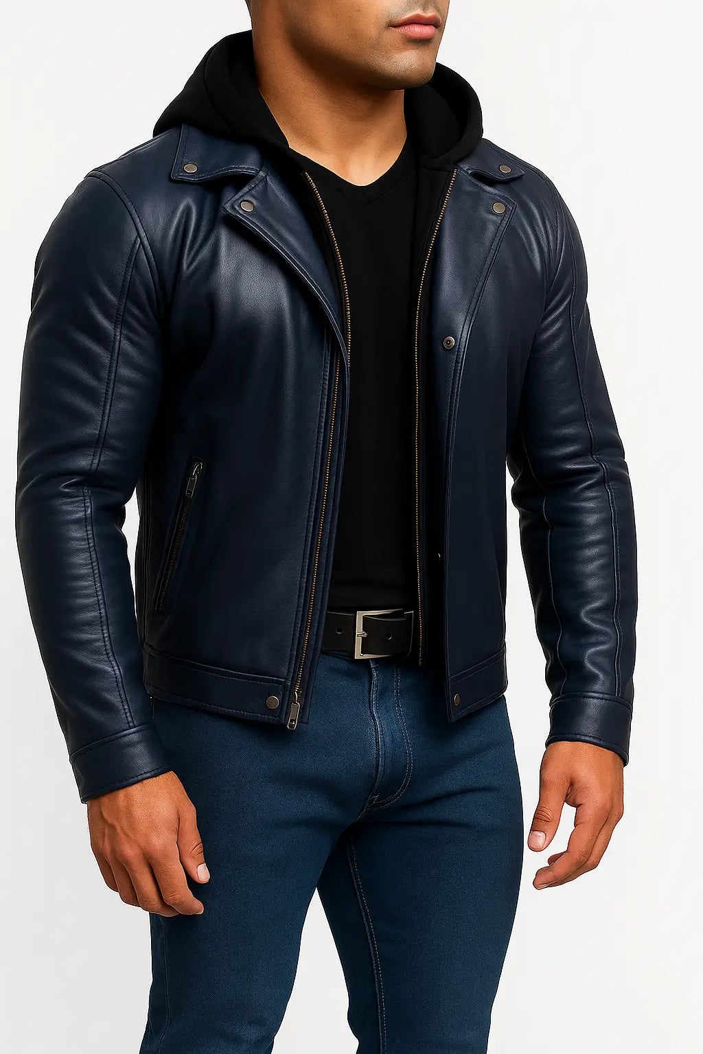 Midnight Rider Black Leather Moto Jacket