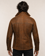 RustRidge Distressed Brown Suede Leather Jacket