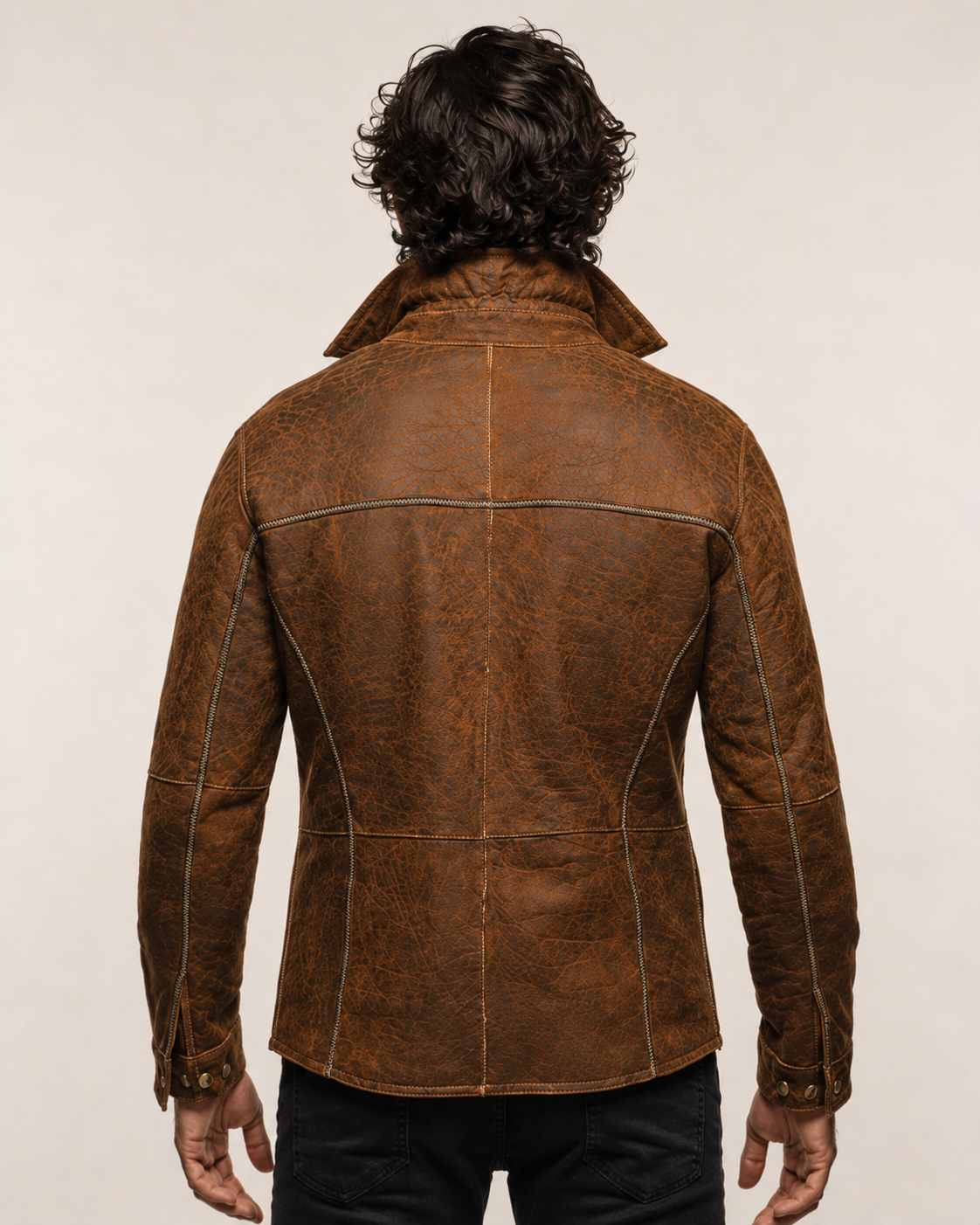 RustRidge Distressed Brown Suede Leather Jacket