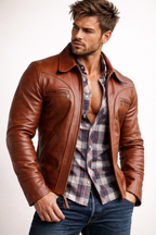 Royce Chestnut Brown Leather Jacket
