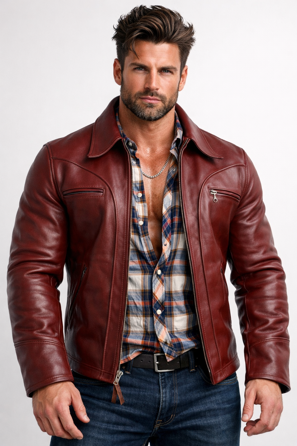 Royce Chestnut Brown Leather Jacket