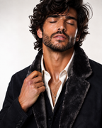 Vintage Brown Sheep Leather Western Jacket – Trailblazer | Daaran – collar and zipper detail