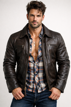 Royce Chestnut Brown Leather Jacket