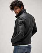 Urban Valor Black Leather Biker Jacket