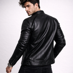Shadowline Black Leather Moto Jacket