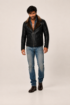 Dark Brown Shearling Aviator Jacket – Ravenline