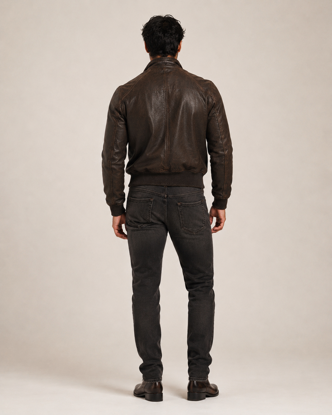Brown Distressed Sheep Leather Bomber Jacket – Brunnero