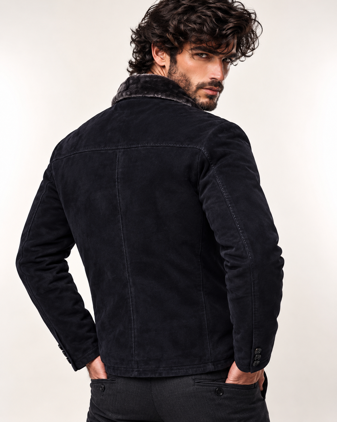 Vintage Brown Sheep Leather Western Jacket – Trailblazer | Daaran – interior lining view