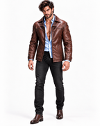 Roadsmith Brown Leather Bomber Jacket