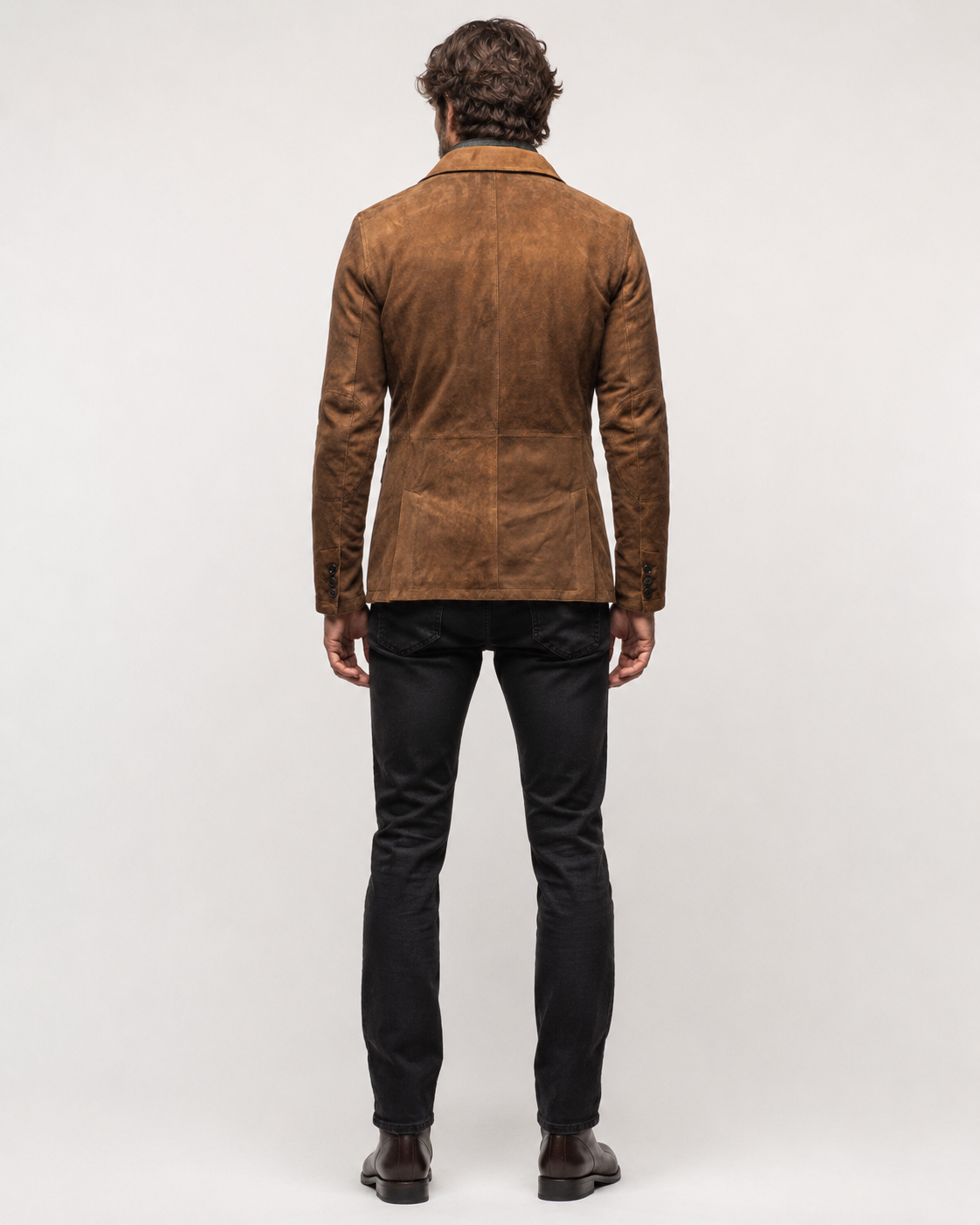 Caramel Brown Suede Blazer - Men's Tailored Sport Coat