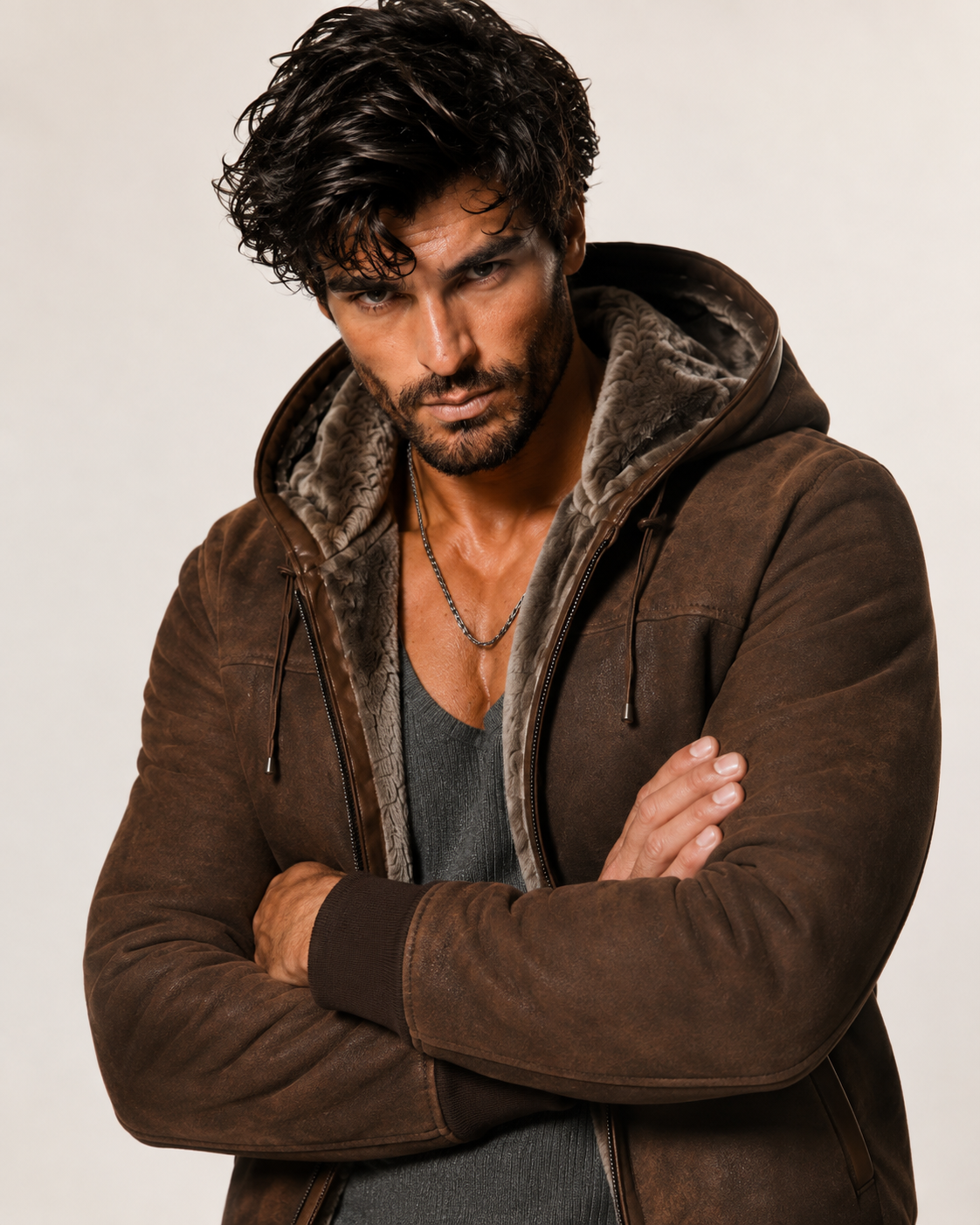 Alpine Nomad Brown Suede Leather Jacket