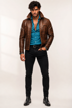 Talon Ridge Distressed Brown Leather Jacket
