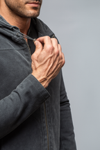 Elano Charcoal Gray Suede Leather Jacket