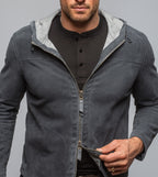 Elano Charcoal Gray Suede Leather Jacket