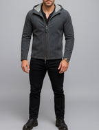 Elano Charcoal Gray Suede Leather Jacket
