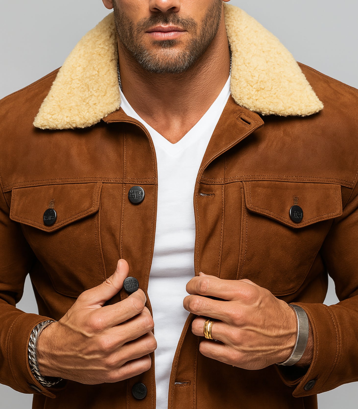 Sierra Luxe Tan Suede Leather Jacket