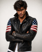 Distressed Charcoal Black Sheep Leather Moto Jacket | Daaran – close-up of leather texture and stitching