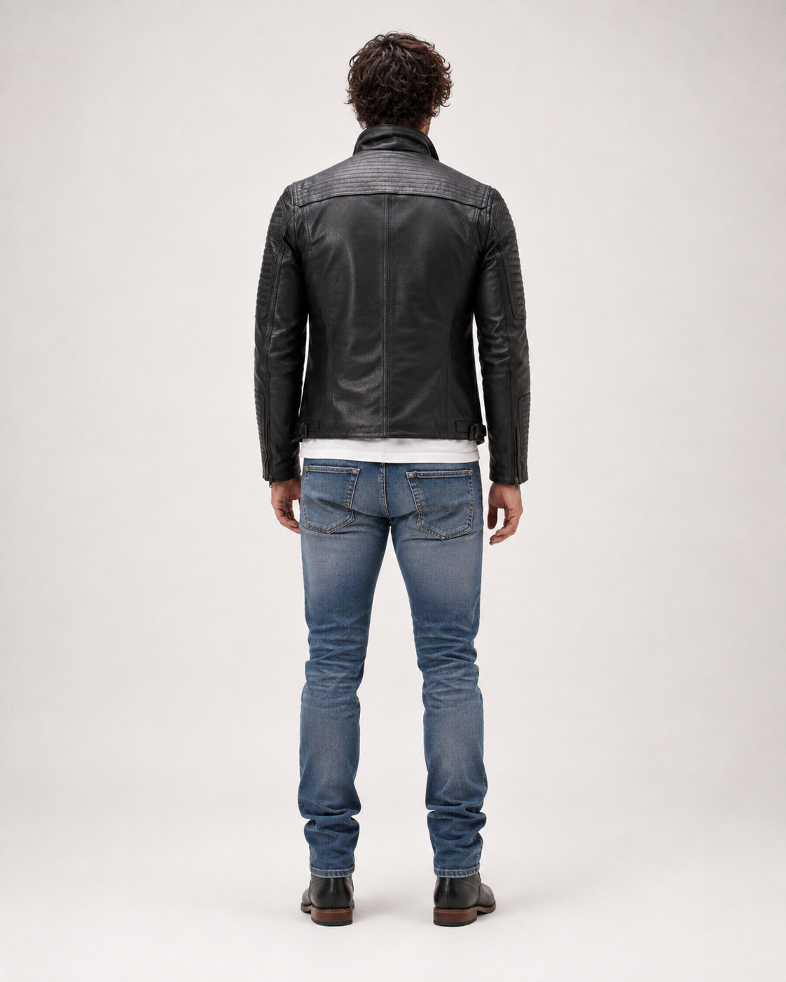 Urban Valor Black Leather Biker Jacket