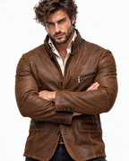 Roma Heritage Brown Leather Jacket