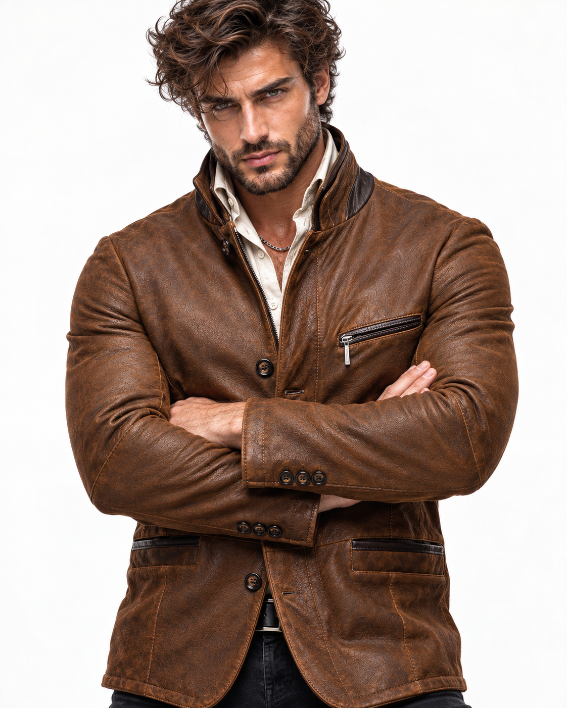 Roma Heritage Brown Leather Jacket