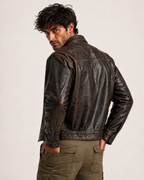Ashmoor Brown Leather Trucker Jacket