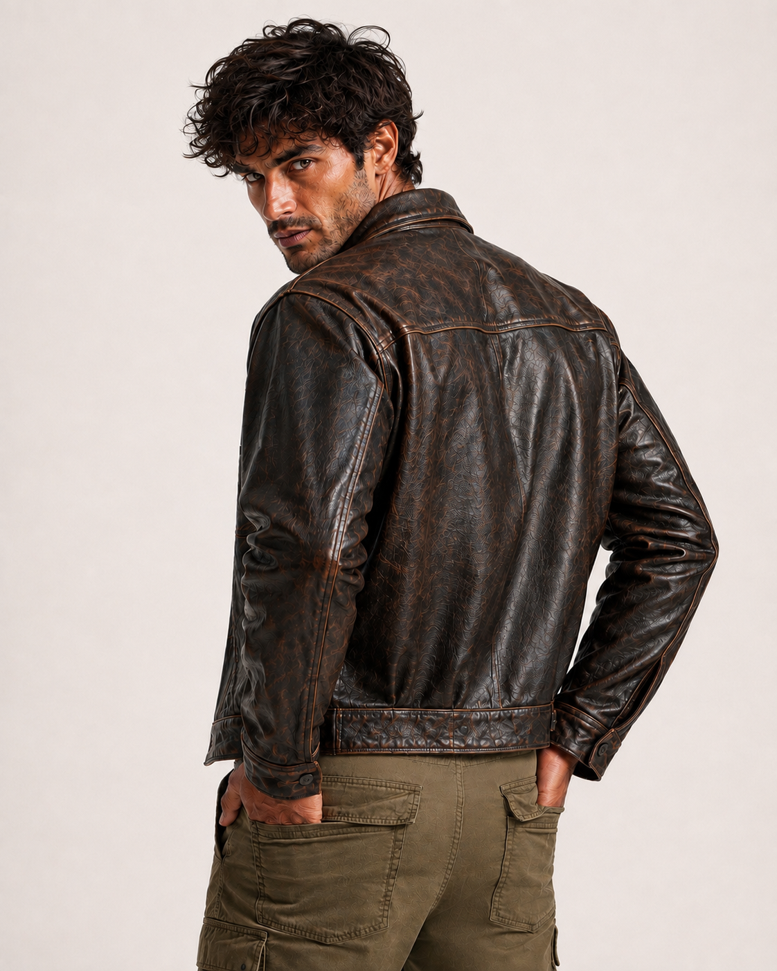 Ashmoor Brown Leather Trucker Jacket