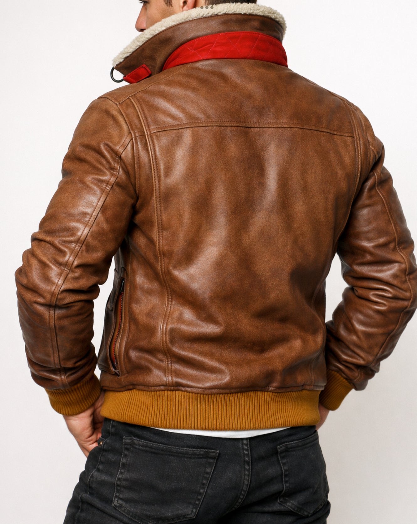 Aviator Valor Brown Suede Bomber Leather Jacket