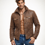 Monarch Winter Quilted Brown Leather Jacket