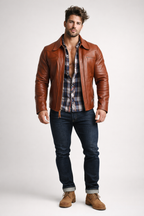 Royce Chestnut Brown Leather Jacket
