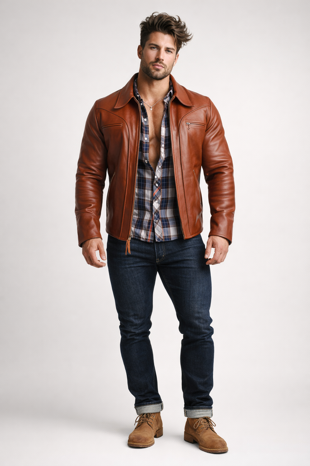 Royce Chestnut Brown Leather Jacket